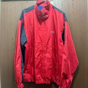 Chaps Ralph Lauren Windbreaker Jacket Men's XL Red Zip Up Pockets Lightweight